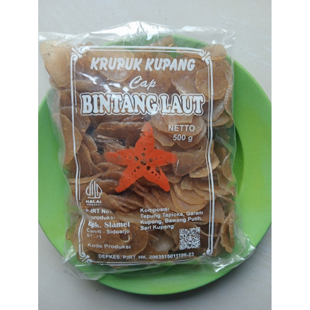 

kerupuk Kupang mentah cap bintang laut oleh oleh khas Sidoarjo gurih renyah buatan bapak slamet 500 gram