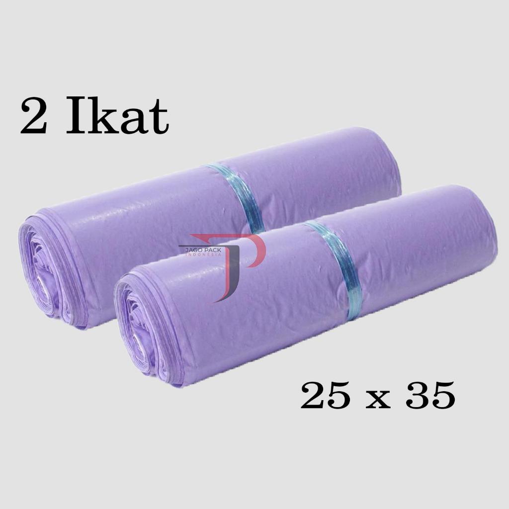 

2 IKAT / 200 LEMBAR - Plastik Polymailer Warna Ungu 25 x 35 cm - packaging Kantong Amplop