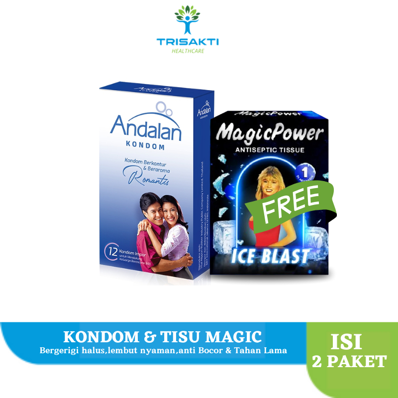 Paket Bundling Kondom Andalan Isi 12's & Tissue Magic Power Isi Ice Blast  6's