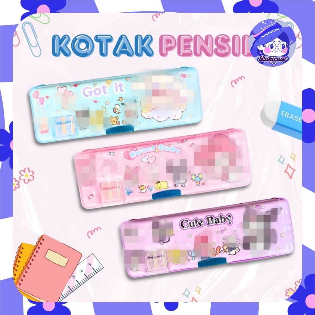 

[ATK] Tempat pensil karakter magnet 2 sisi / pencil case karakter kartun lucu (3)