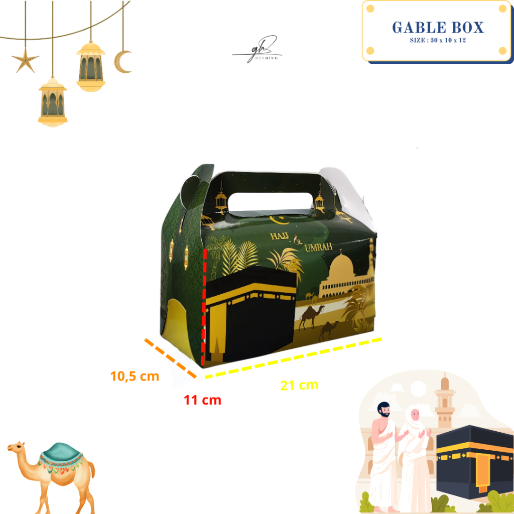 

Gable Box: 21x10,5x11 cm - Gift Box | Hampers | Box Umrah | Box Oleh-oleh | Lunch Box | Hajj | Umrah