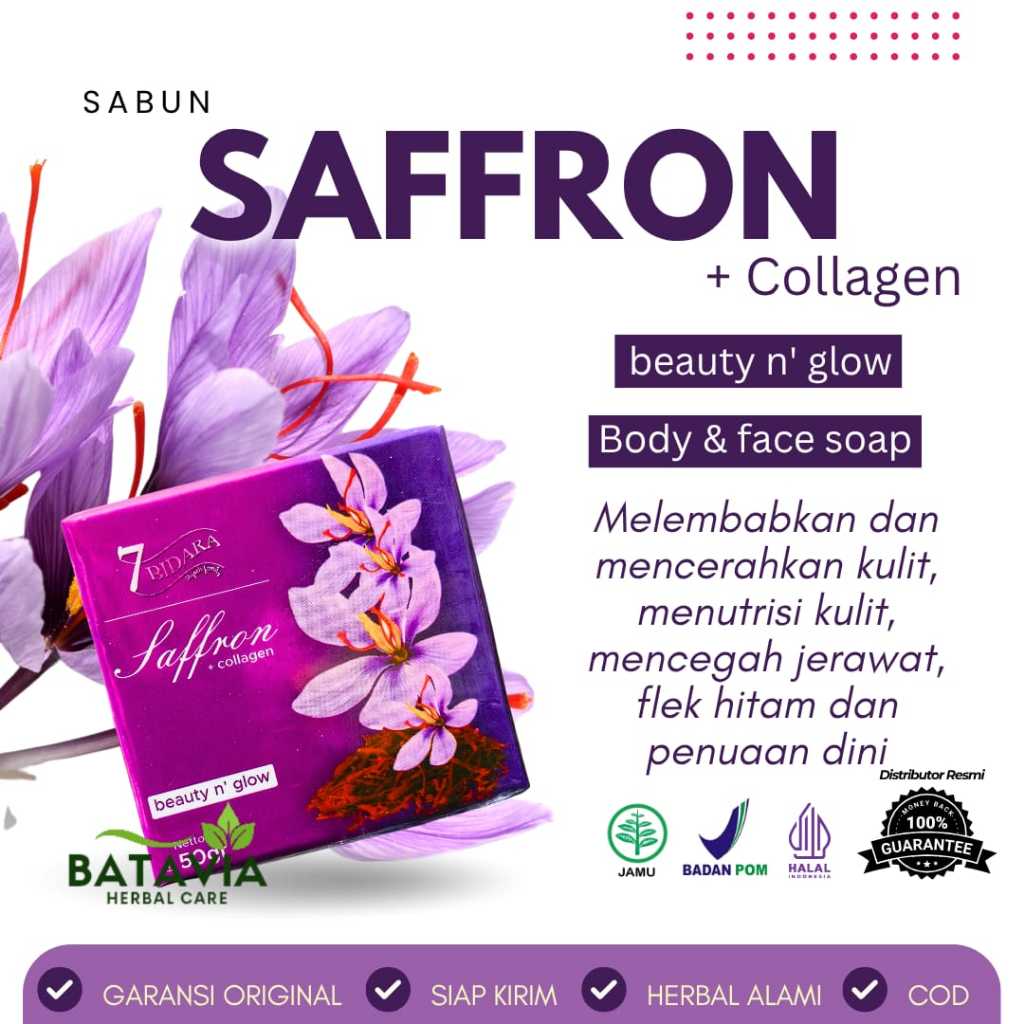 [BPOM] Sabun Saffron Collagen Brightening Body & Face Soap