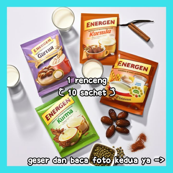 

1 renceng (10 sachet) Energen Sereal & Susu Bergizi jahe vanila kacang hijau cokelat toko taqii