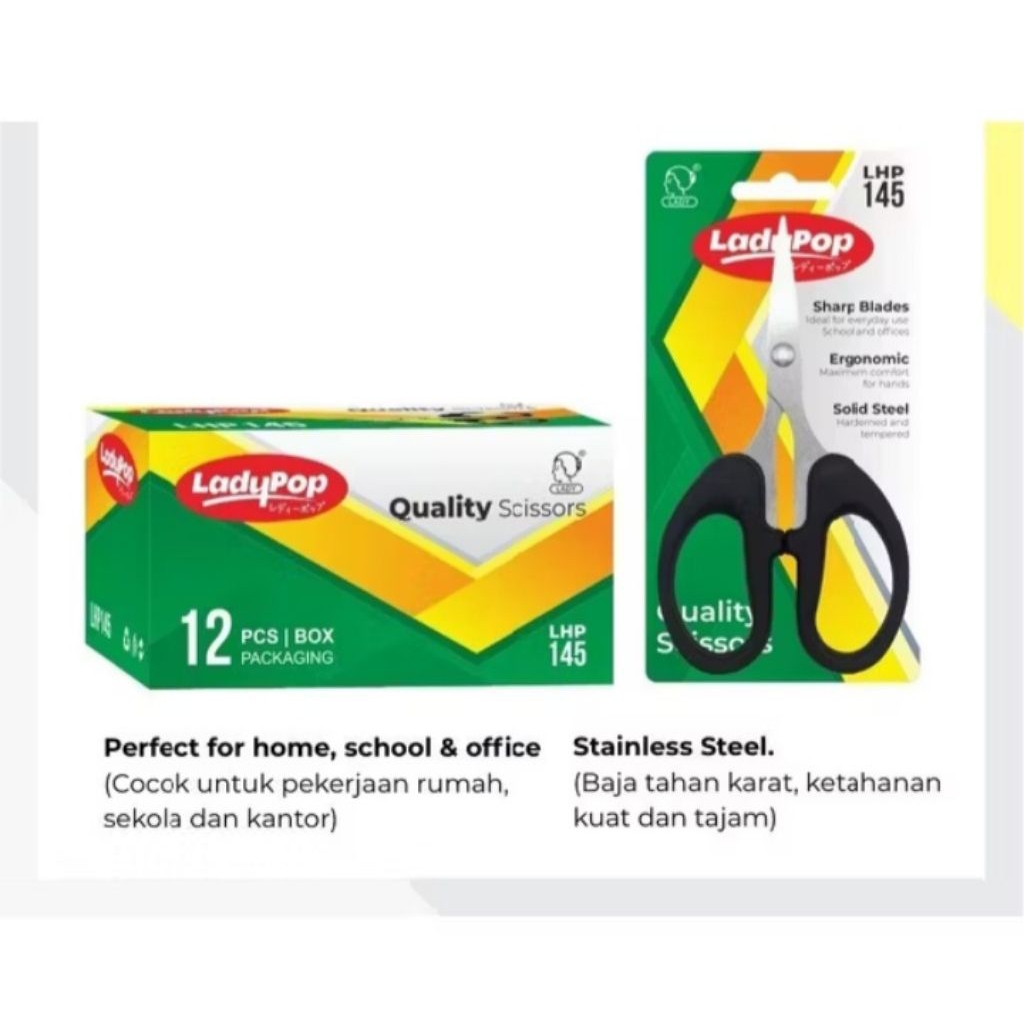 

Gunting Kertas Ladypop 4.5 inch LHP 145 12 Cm Kecil Stainless Steell