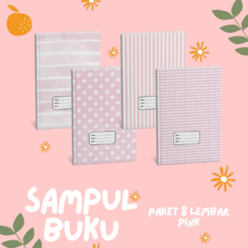 

(MURAH PAKET 8 LEMBAR) PAPIER - SAMPUL BUKU AESTHETIC MOTIF PINK SERIES | BIGBOSS CAMPUS | SIDU KIKI