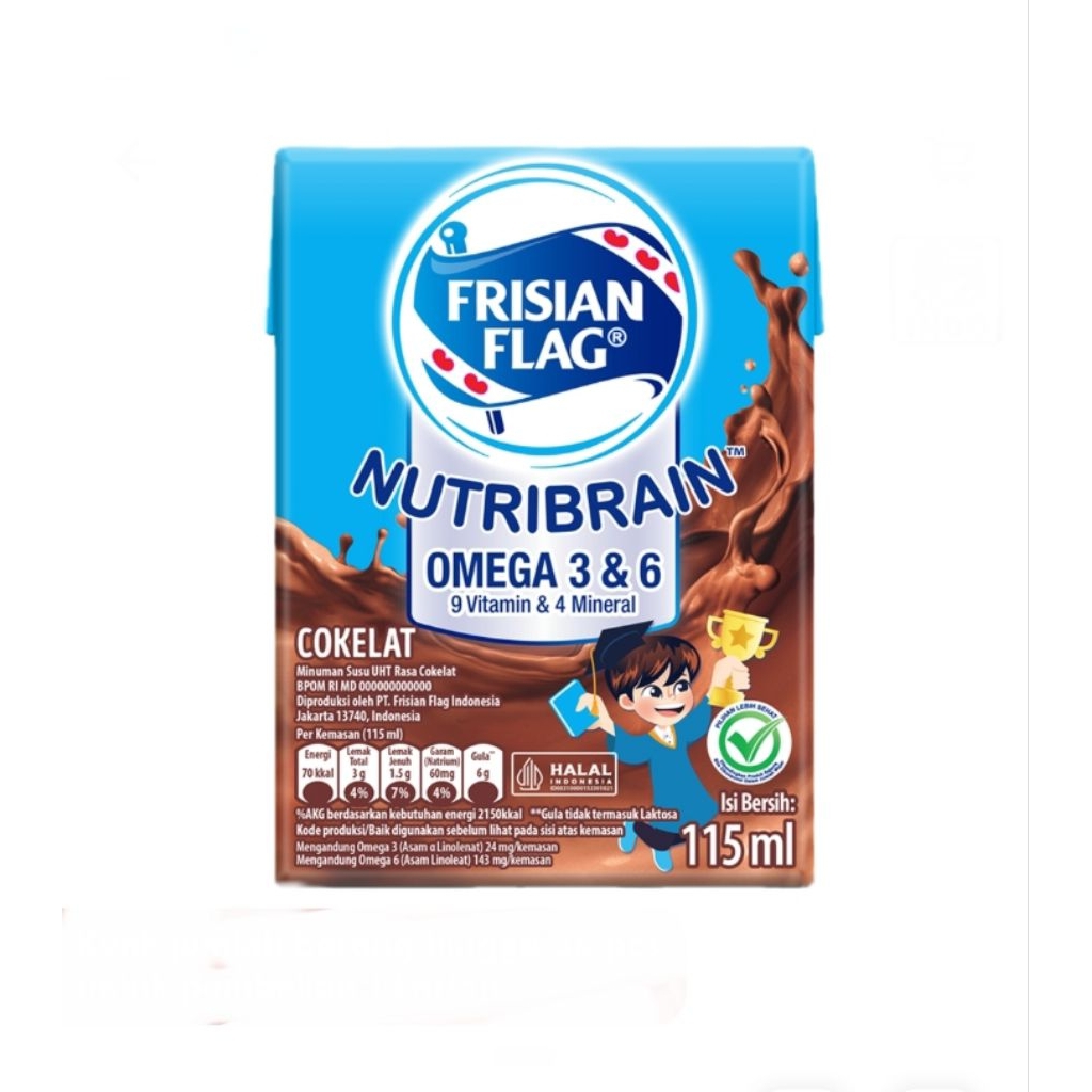 

Frisian flag susu uht nutribrain omega coklat TPK 115 ml