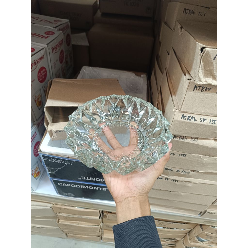 Asbak rokok kaca besar // asbak puntung roko kaca 15/20cm