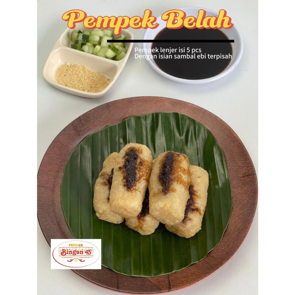 

Pempek belah isi sambal ebi