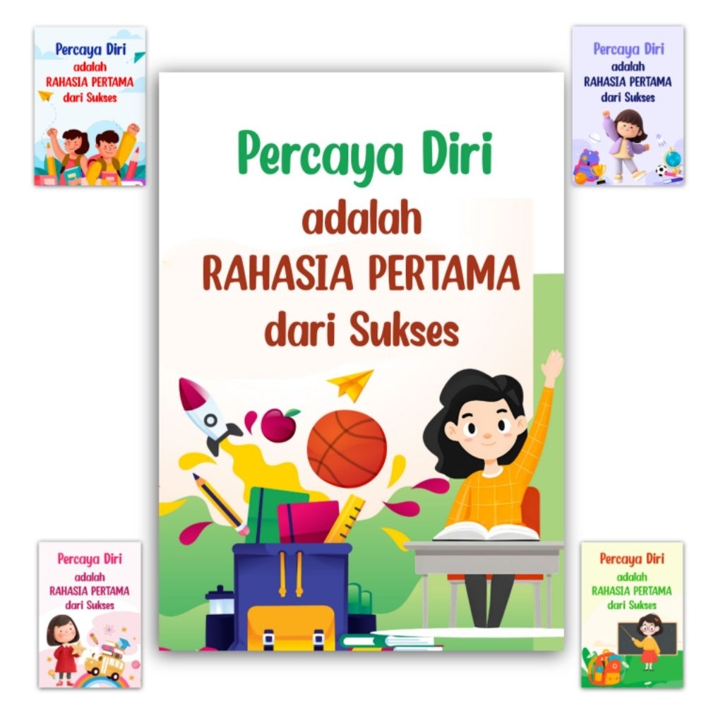 Hiasan dinding Quotes PERCAYA DIRI Size 20x14 cm Poster dinding kata kata motivasi sekolah gantungan
