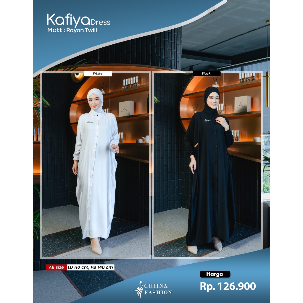 Kafiya Dress kaftan By Ghina Fashion Matt Rayon Twill