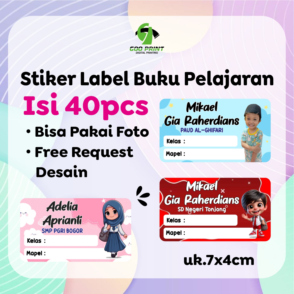 

Stiker Label Buku Pelajaran Custom