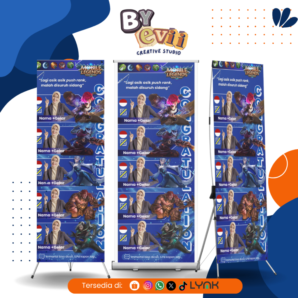 BANNER SIDANG MOBILE LEGEND | BANNER SIDANG UNIK | BANNER WISUDA | BANNER CUSTOM | BANNER MURAH