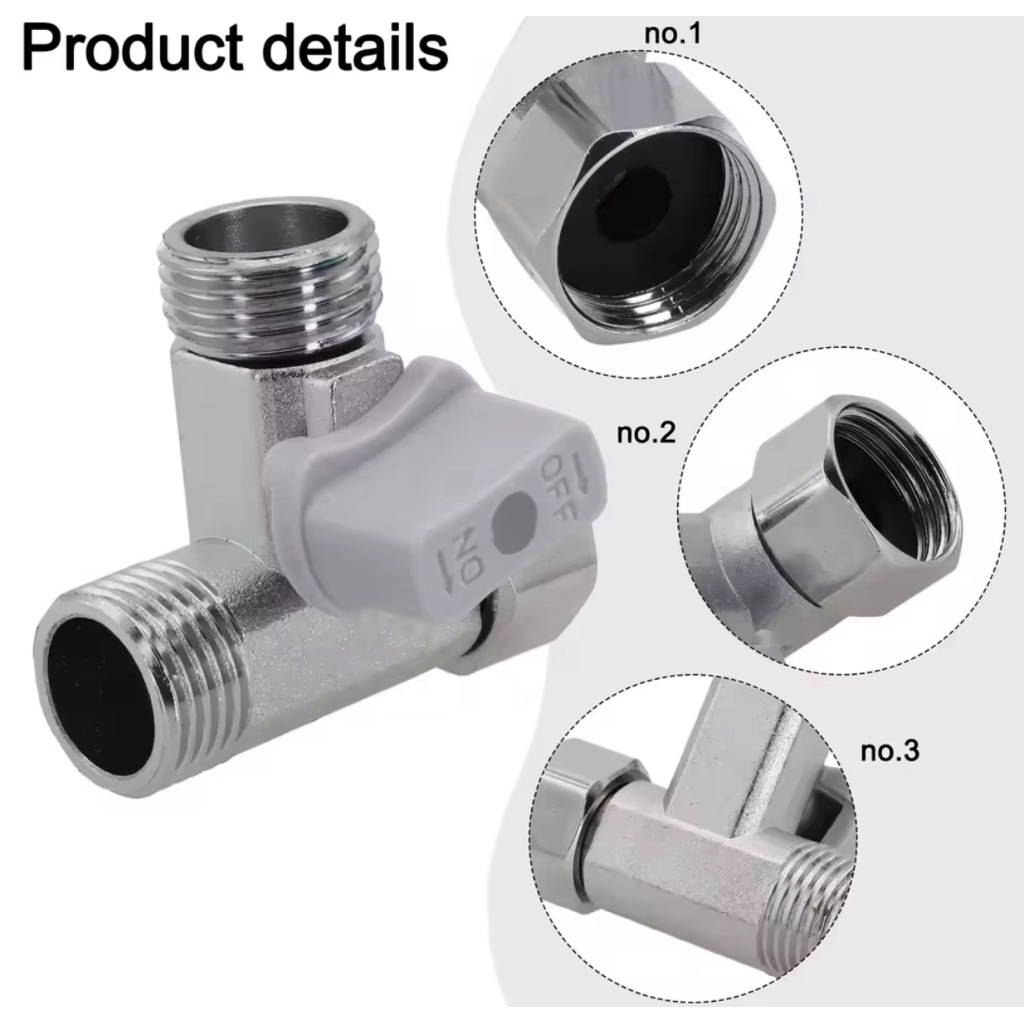 Nepel T on off stop Kran stainless sambungan Kran pipa air drat on off sambungan fleksibel selang pi