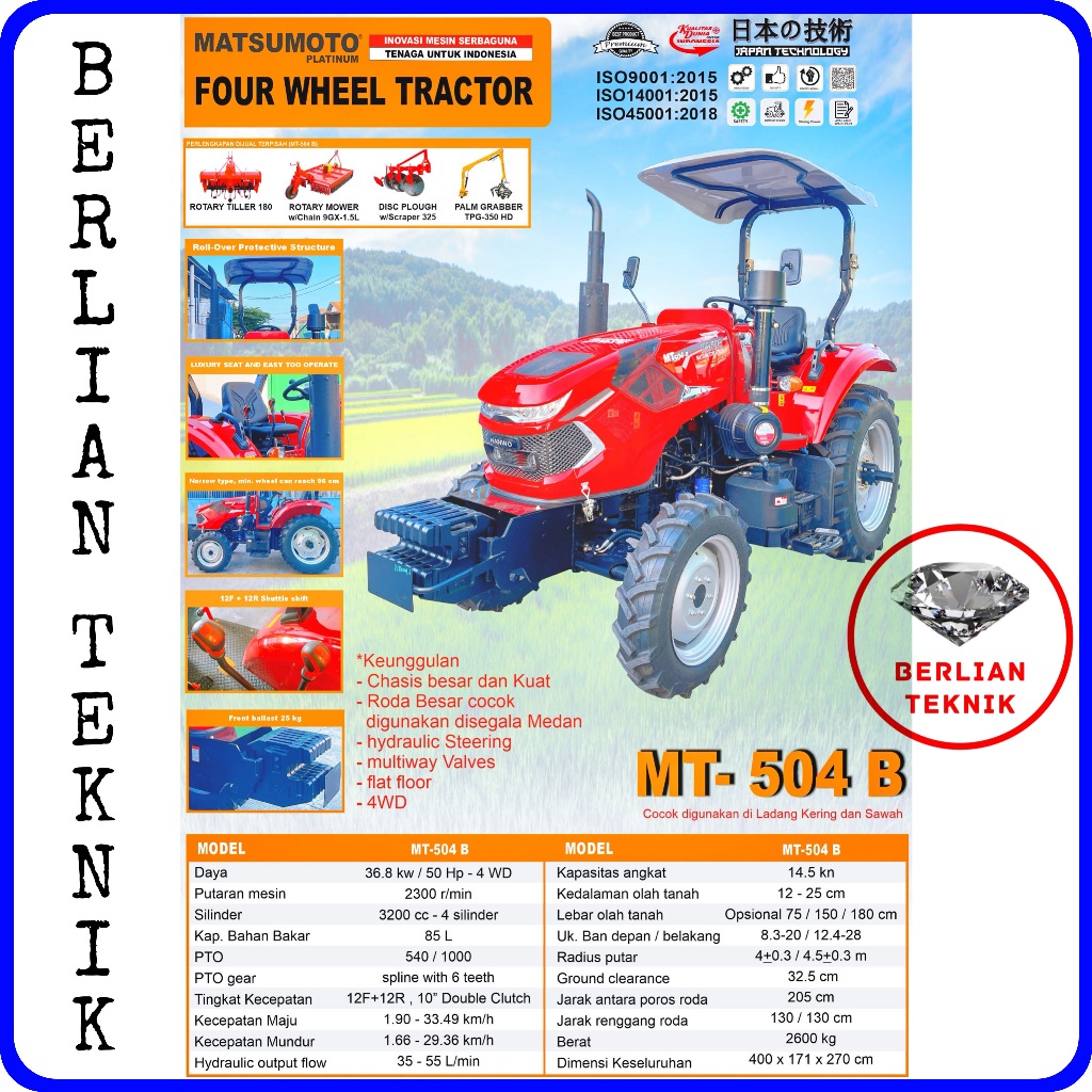 Four Wheel Tractor Matsumoto MT 504 B / 50 HP