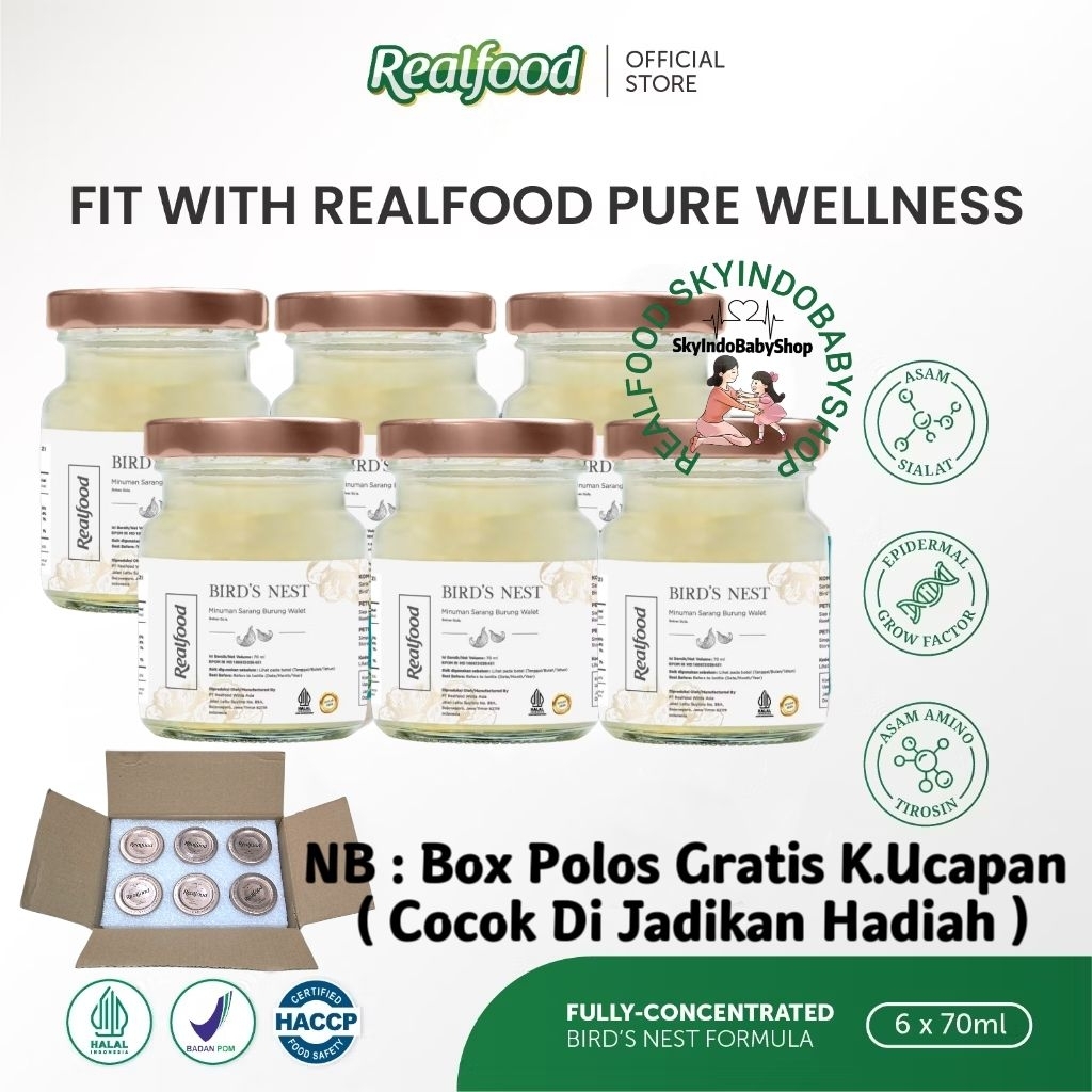 

Realfood Pure Wellness 6 Botol Box Polos ( Minuman Sarang Burung Walet ) RSIBS
