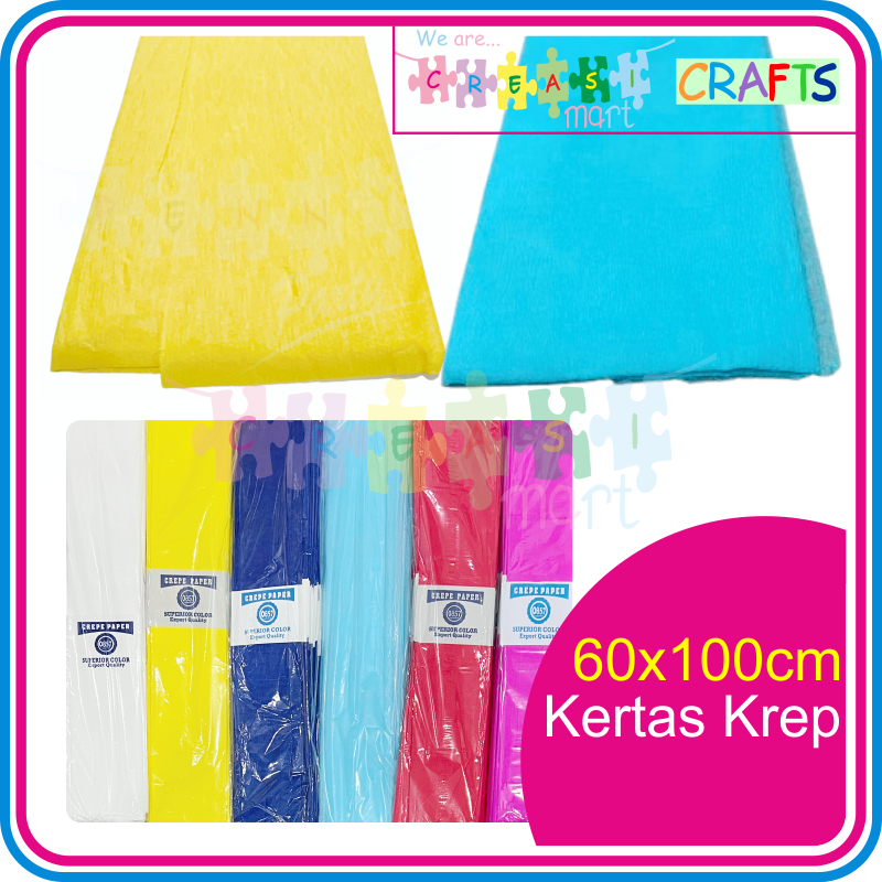 

Kertas Krep / Crepe Paper 60cm x 100cm Kertas Warna Warni Kerajinan Tangan Alat Pesta dan Perayaan