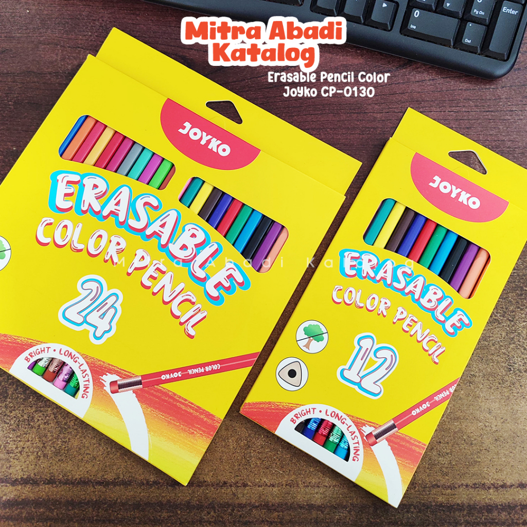 

PENSIL WARNA ERASABLE JOYKO CP-0130 / PENSIL WARNA MUDAH DIBERSIHKAN /PENCIL COLOR PANJANG PENDEK PENCIL COLOUR UNTUK ANAK PEWARNA KELIR SET ALAT TULIS LOMBA MEWARNAI MENGGAMBAR MURAH / MITRA ABADI KATALOG JOGJA