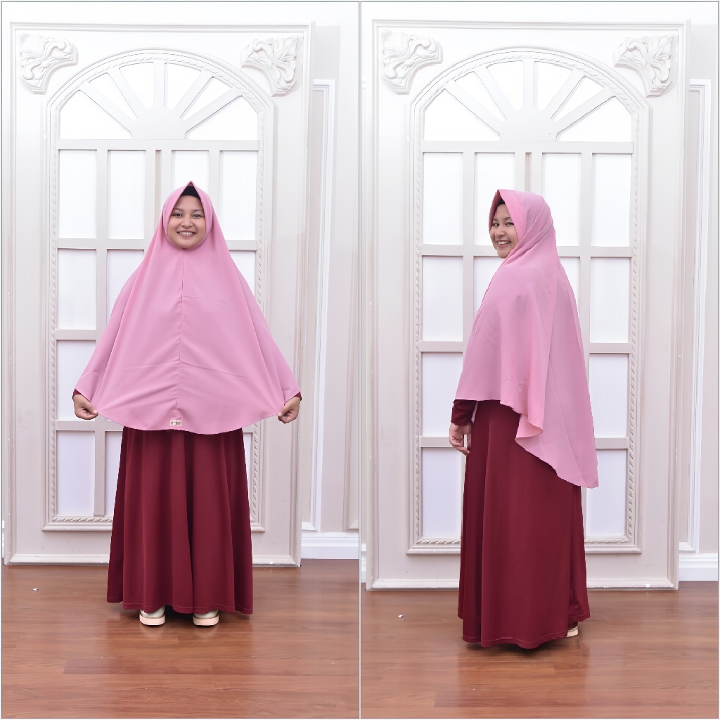Jilbab Hijab Instan Khimar Pet Anti Tembem Syari XXL Wolfis Jumbo