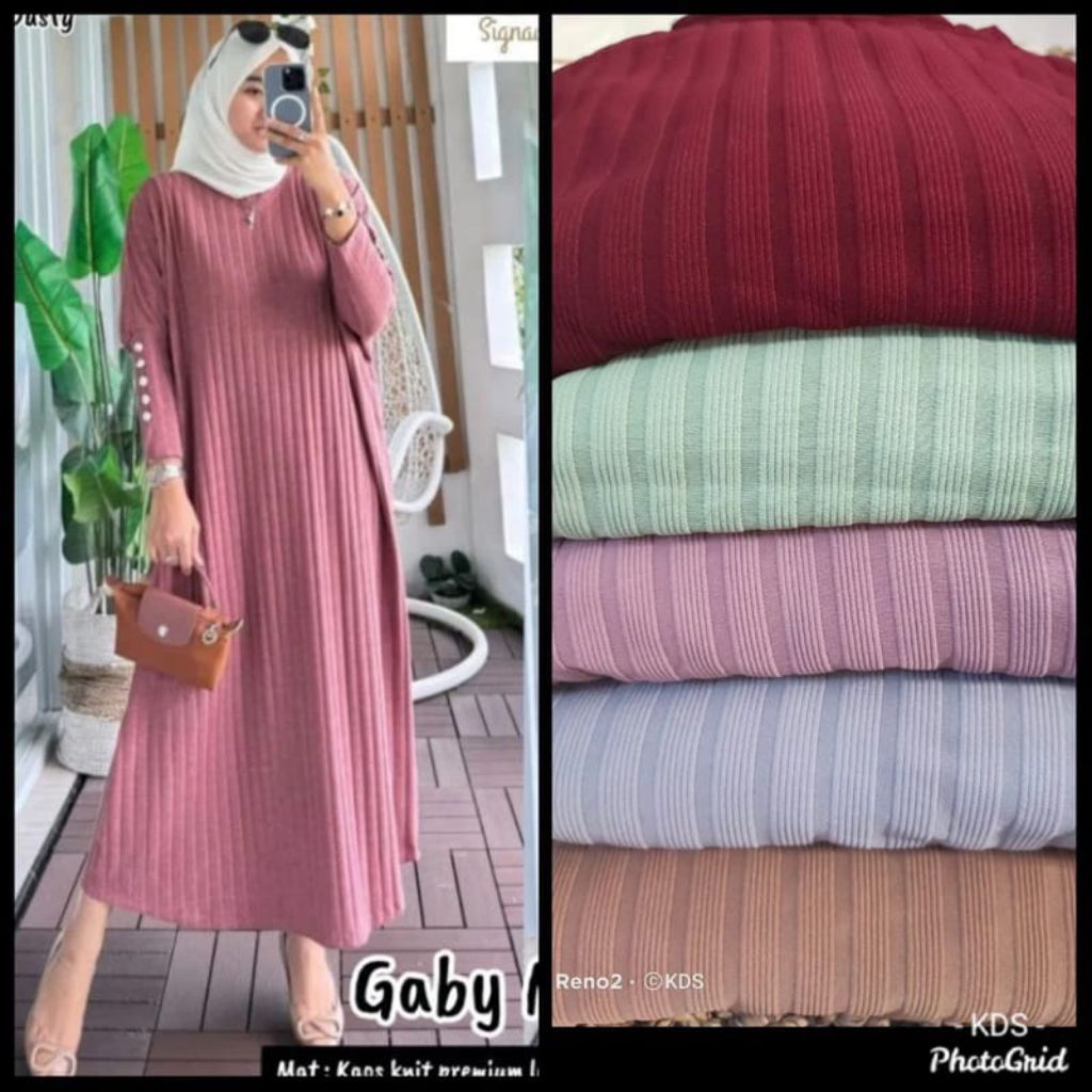gamis midi dress knit hornet terlaris / midi dress knit hornet premium