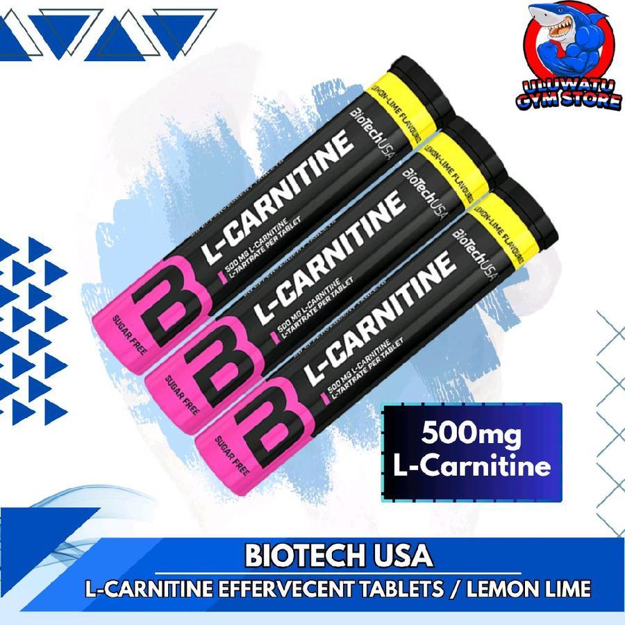 Biotech USA L-Carnitine 500mg Carnitine Instan 20 Tablets Effervecent - Fat Burner Tablet Pelangsing