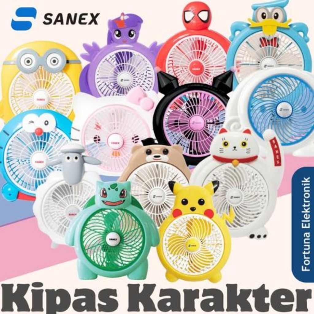 Kipas angin sanex 8 inch kipas angin karakter desk fan sanex kipas meja box fan