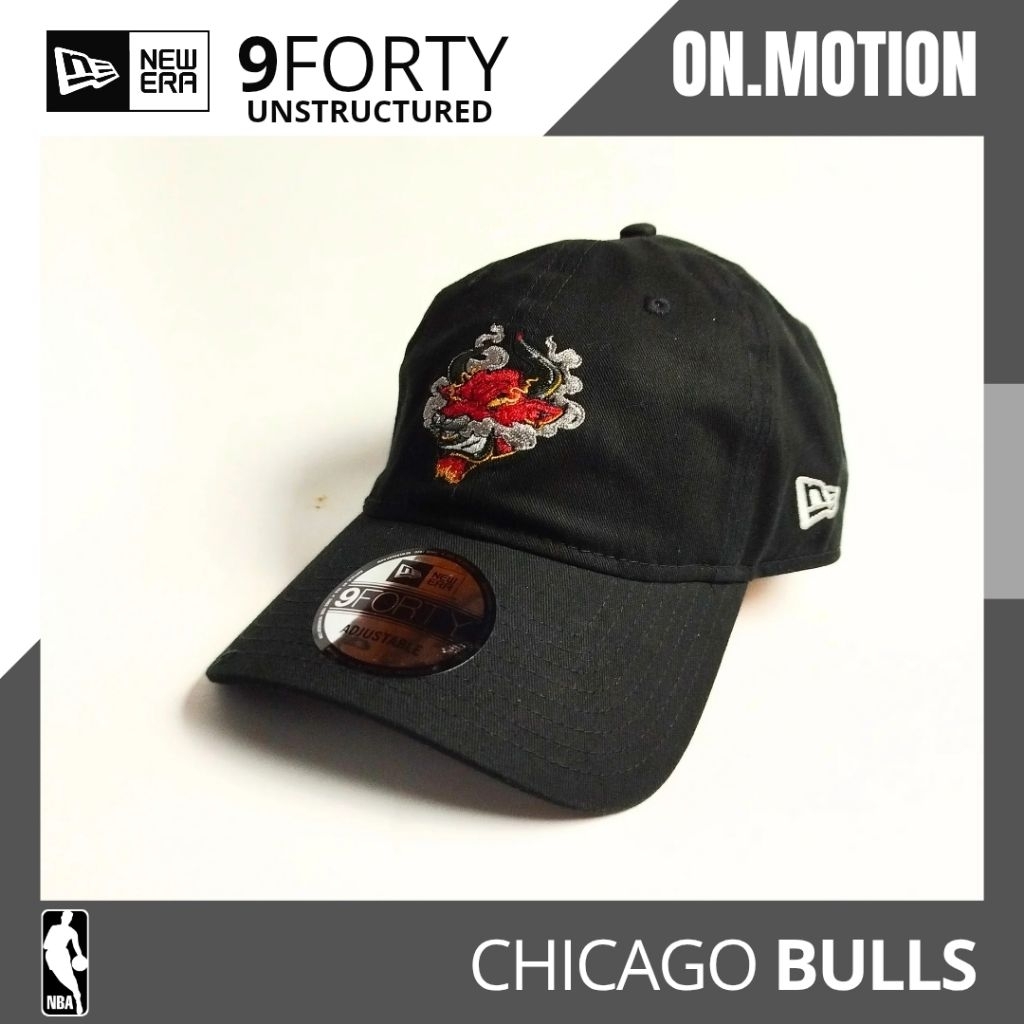 Chicago Bulls Gnarly 940 Unstructured Hitam NEW ERA Topi Baseball