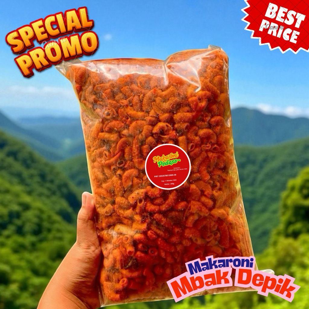 

Makaroni Pedas 1/4kg Asli Surabaya – Cabe Lokal Beda Rasa