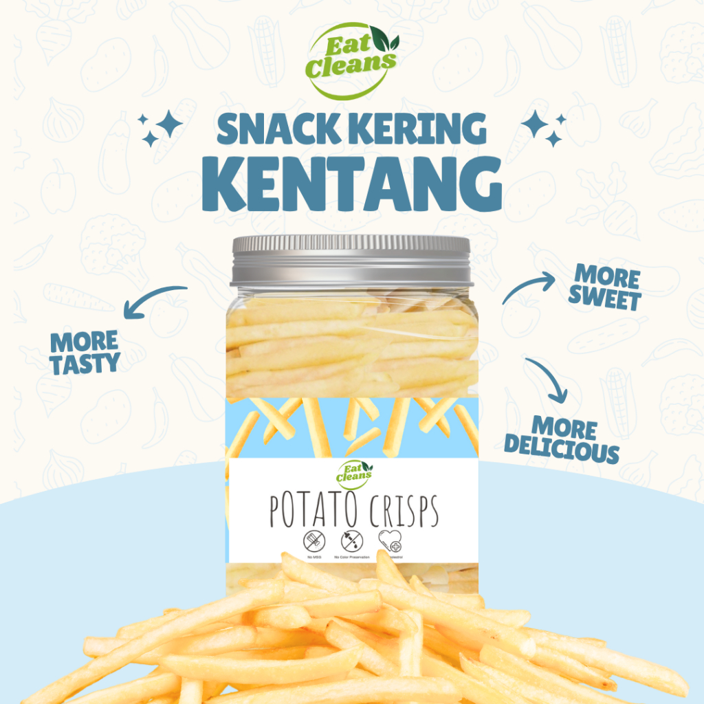 

Keripik Kentang Krispi - Freeze Dried Potato Chips - Cemilan Sehat Kripik Kentang Kering Gurih - Cemilan Diet Rendah Kalori