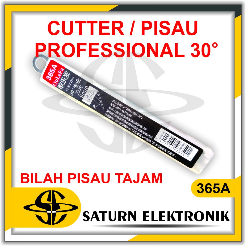 

Refill Isi Cutter atau Pisau 365A Ujung Kemiringan 30 Derajat 9mm