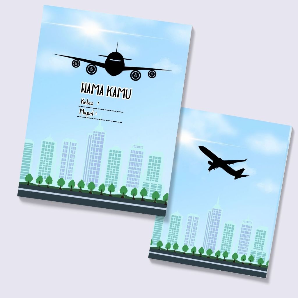 

Buku Tulis Gambar Pesawat Bisa Custom Nama Kelas Mapel (L1)