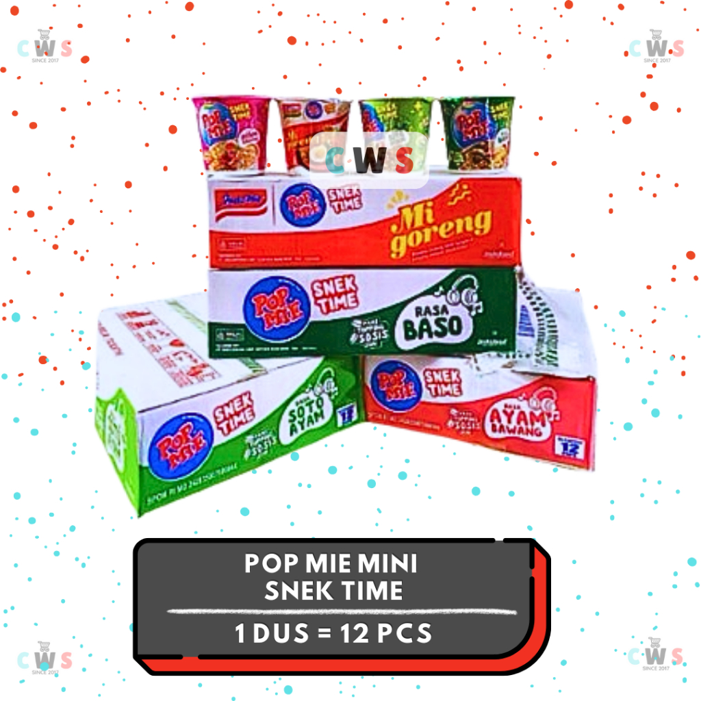 

POP MIE SNEK TIME Mini Mi Goreng Kuah Rasa Indomie Goreng Ayam Bawang Baso Soto Cup - 1 Dus / 12 Pcs