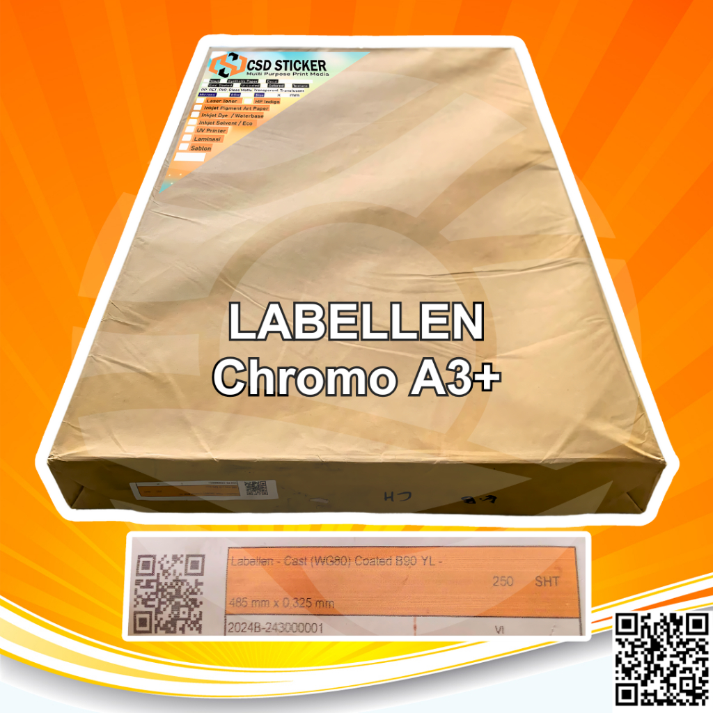 

Labellen Sticker Chromo A3+ Stiker Kromo/Bontak Eco Glossy - PACK