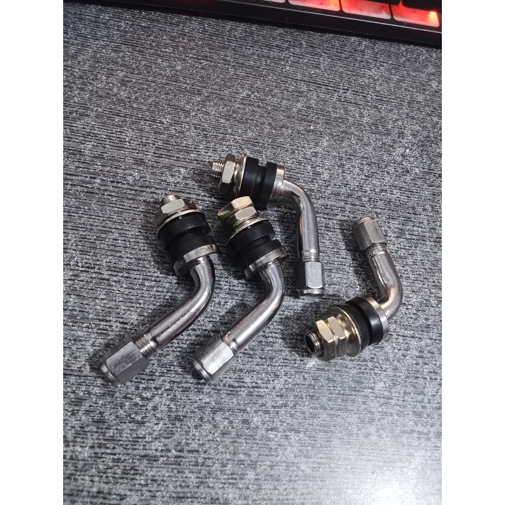 Pentil Bengkok Later L Pentil Tubless /Pentil Besi Bengkok 4,5cm Pentil Ban Mobil motor/2pcs