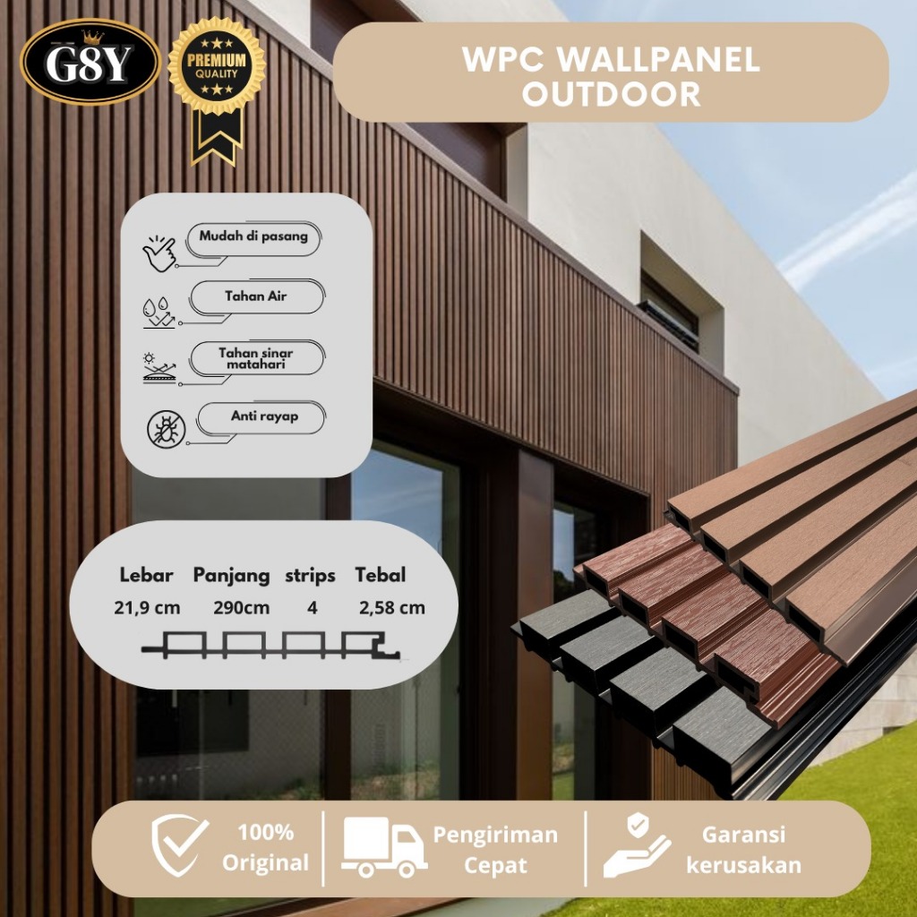 WPC Outdoor Wood Panel Kisi KisillPanel Outdoor Dinding /Pagar /Wall Panel Exterior Rumahllpanel