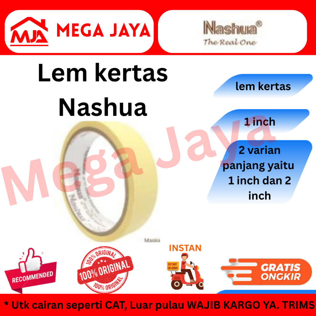 lem kertas nashua lakban kertas kuning nashua 1 inch