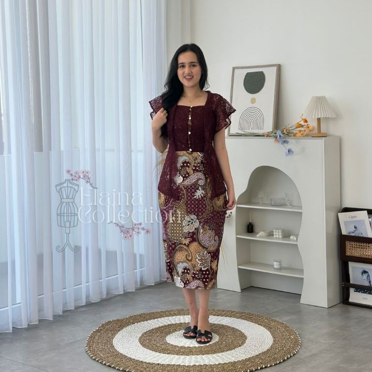 [Elaina Collection] DRESS DEBRA BATIK PREMIUM/ [S,M, L,XL,XXL] / DRESS COUPLE/ PESTA / KONDANGAN / W