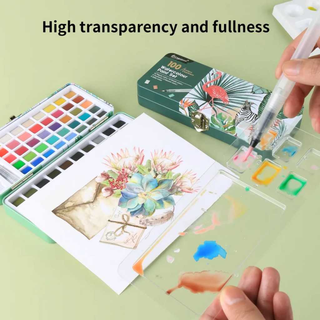 

giorgione tin case watercolor paint set/cat air G-WC100- 100 warna