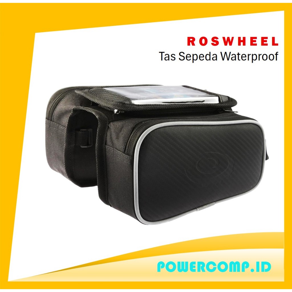 Roswheel Tas Sepeda Roswheel dengan Layar Sentuh HP – Bahan Waterproof, Kompartemen Ganda, Cocok unt