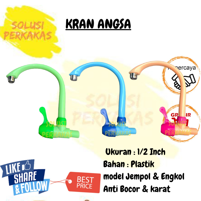 Kran Cuci Piring Keran Angsa / Kran Angsa Plastik PVC / Keran Angsa Warna  / SEAL TAPE 1/2 & 3/4