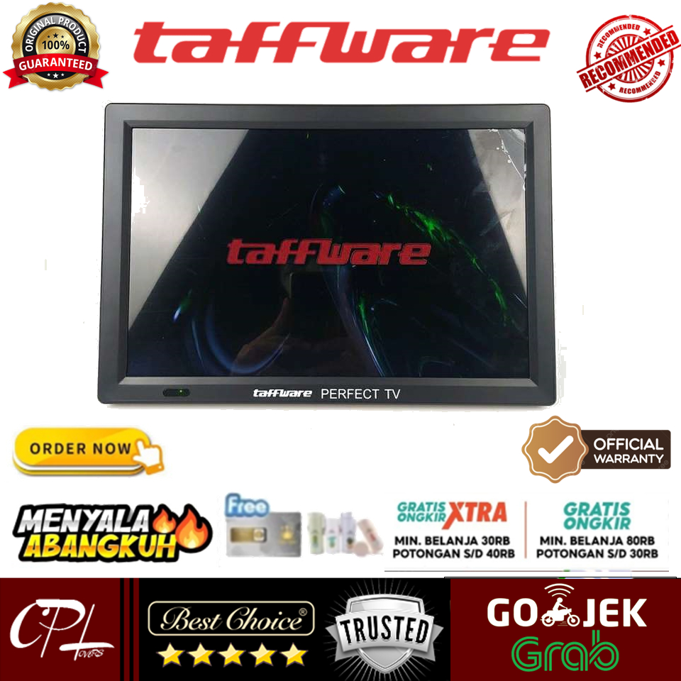 Taffware Portable HD TV Monitor 14 Inch DVB-T2 12inc, 14 inc, 16 inc - BERGARANSI