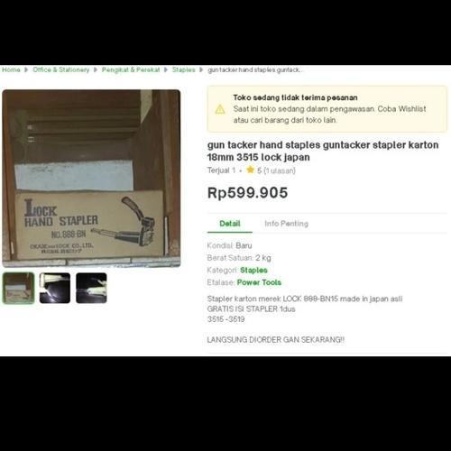 

gun tacker hand staples guntacker stapler karton 18 mm 3515 lock japan