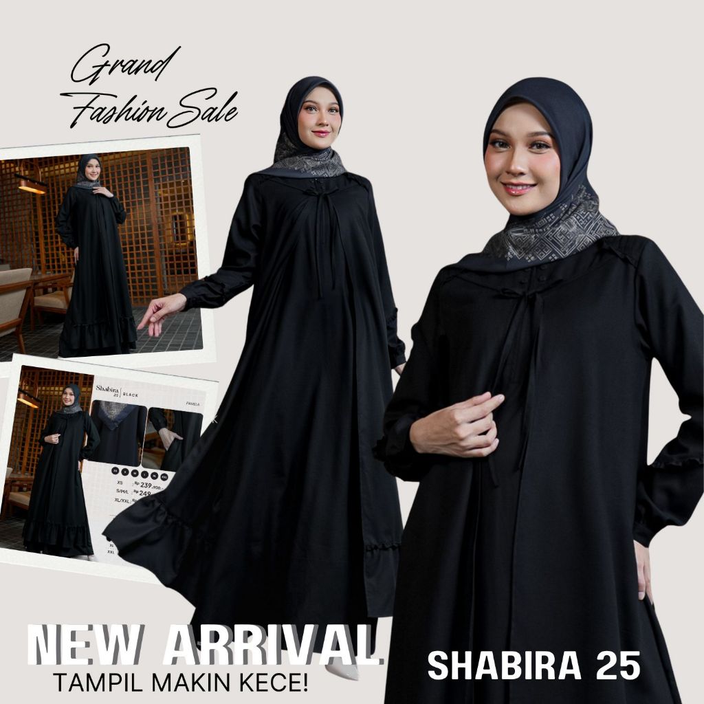 BAJU GAMIS BLACK SERIES HAJI UMROH WANITA SEPLY SHABIRA 25 HITAM / BAJU GAMIS UNTUK UMROH DAN HAJI