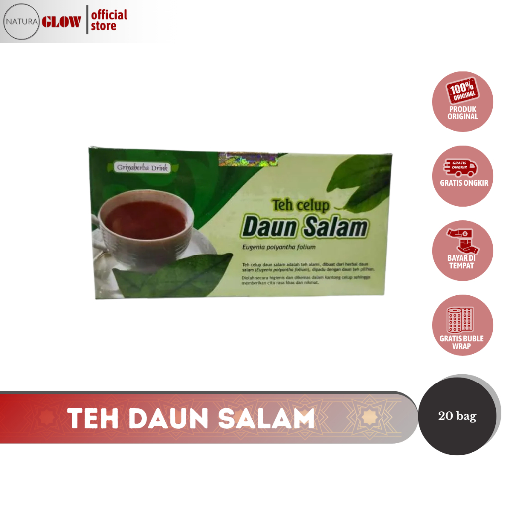 

TEH HERBAL DAUN SALAM – 20 kantong teh celup | untuk diabetes | darah tinggi | kolesterol & asam urat | teh tradisional alami