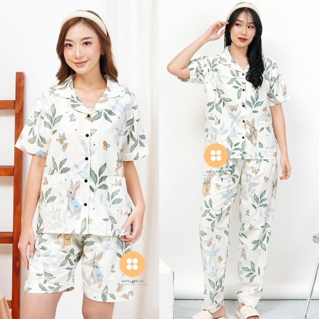 WHY.LABELLE baju tidur piyama katun Jepang murni motif MELISA