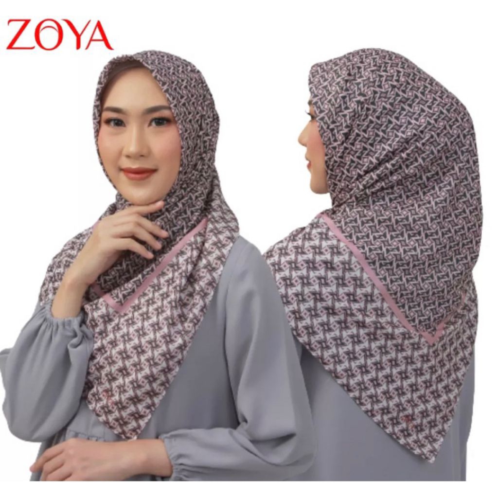 Zoya Monogram Scarf Segiempat Zoya Promo motif