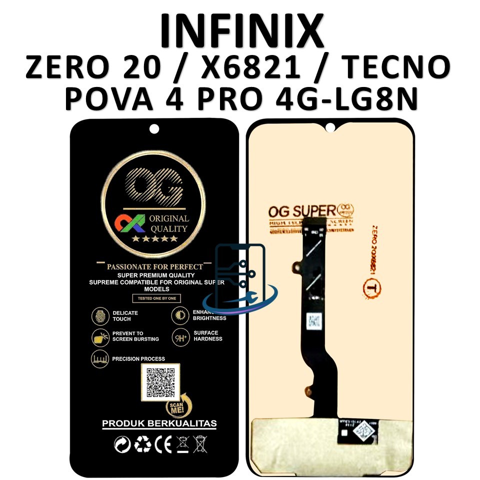 LCD TOUCHSCREEN INFINIX ZERO 20 / X6821 / TECNO POVA 4 PRO 4G-LG8N ORIGINAL 100% FULLSET