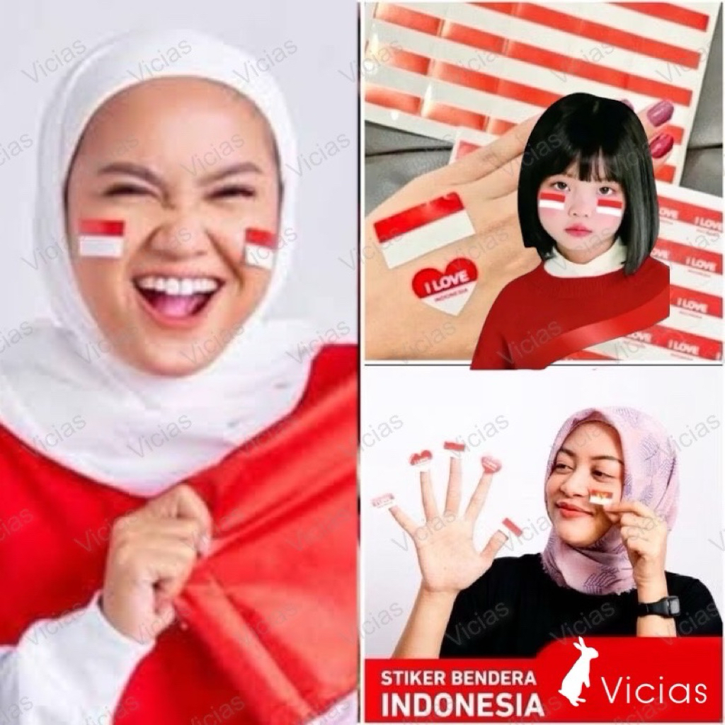 

25pcs Stiker Pipi Bendera Merah Putih Sticker 17 Agustus Dekorasi Dirgahayu HUT RI