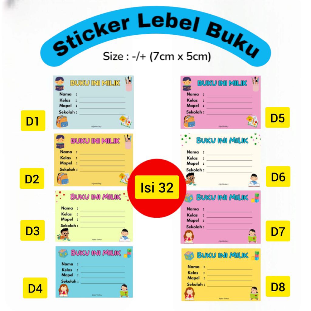 

STICKER LABEL BUKU PELAJARAN ( ISI 32 ) MOTIF/SIMPEL/WARNA-WARNI/ESTETIK