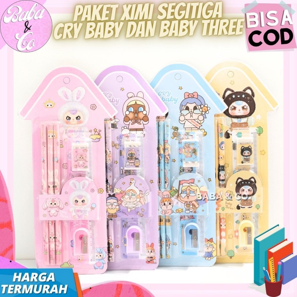 

PAKET ALAT TULIS CRY BABY THREE XIMI SEGITIGA PENSIL PENGGARIS PENGHAPUS BABY THREE CRYBABY LUCU IMUT PAKET LENGKAP CRYBABY BABY THREE XIMI SEGITIGA UNIK MURAH GROSIR COD