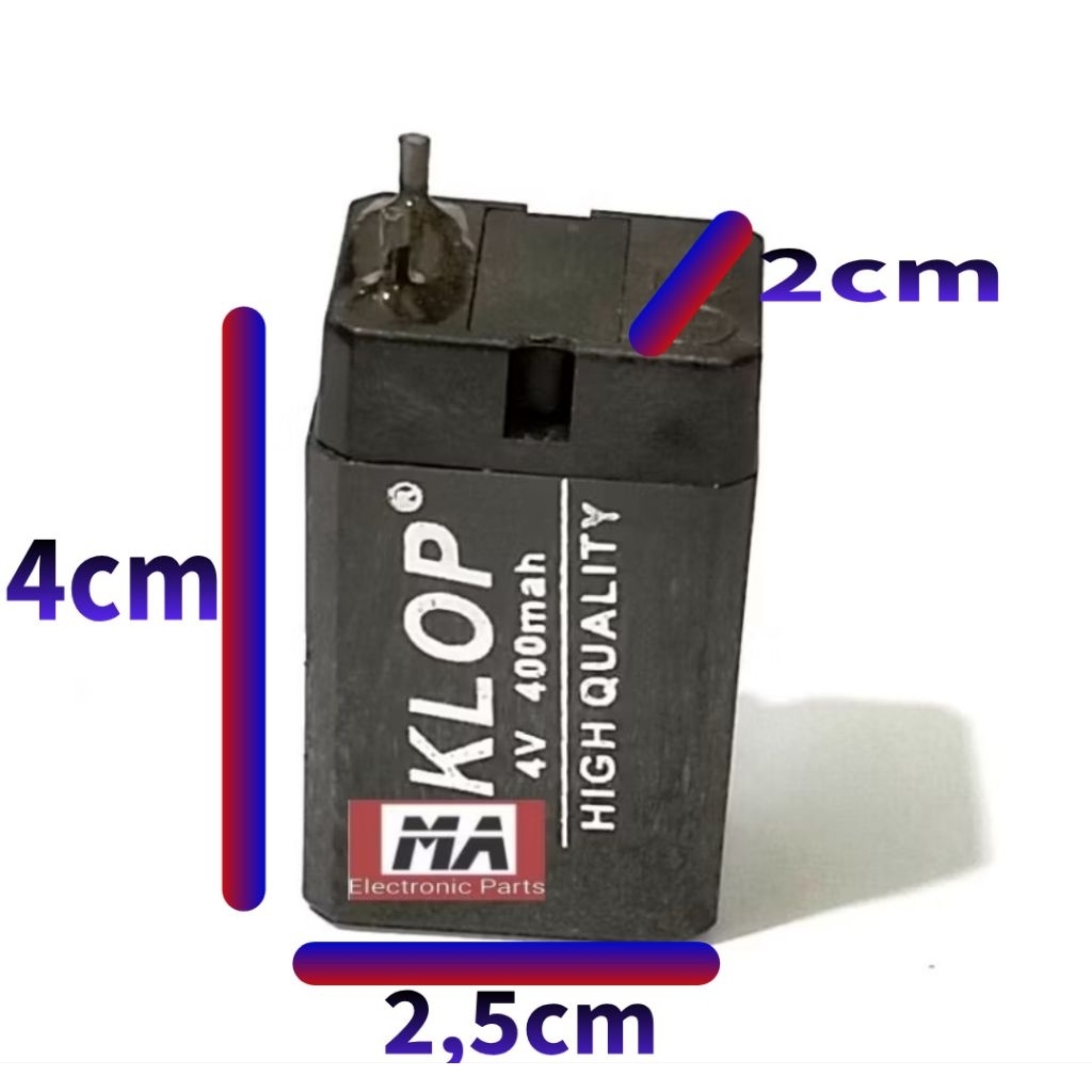 Baterai Cas/Aki Kering 4Volt 400MAH